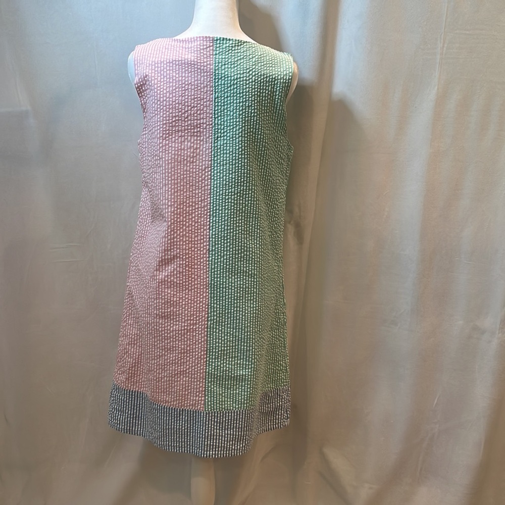 Vineyard Vines Pastel Stripe Seersucker Shift Dress - Mint, Blue, Pink - Picture 3 of 13